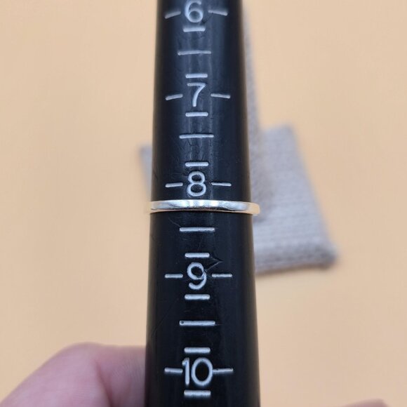 Size 8.25 Gold Over Sterling Silver Small Opal With CZ Accents Ring A5335 - Picture 7 of 9